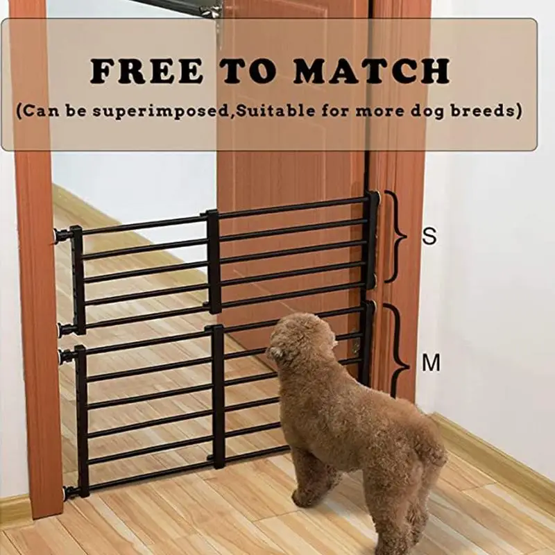 Metal Pet Gates Portable Fence Retractable Extra Wide Baby Gate Safety Fence Dog Gate For Hall Doorways Stairs