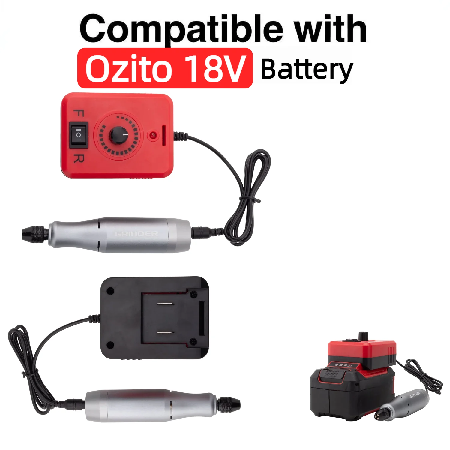 

Battery Powered Polishing Pen for Ozito 18V Li-ion Battery Variable Speed Rotary Tool for Polishing Engraving Drilling