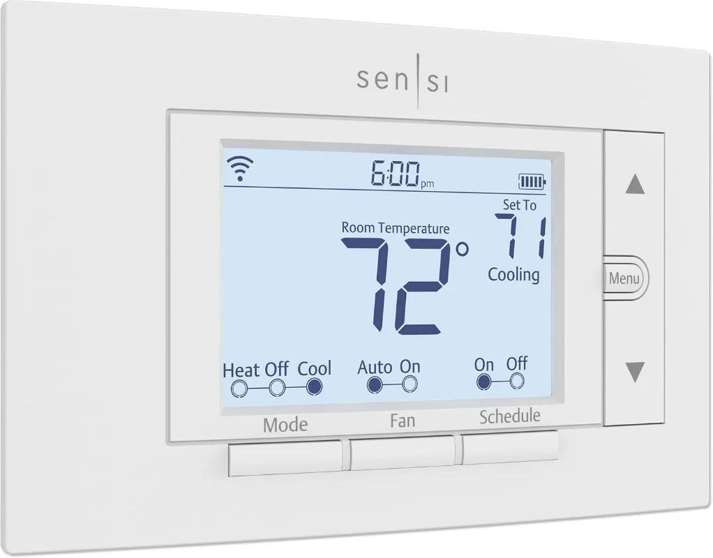 Sensi Smart Thermostat,  Wi-Fi, Data Privacy, Programmable, Easy DIY Install, Works With Alexa, Energy Star