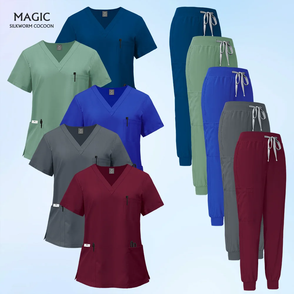 

New Dentist Nurse Uniform Women Hospital Doctor Medical Nursing Jogger Sets Unisex Pet Workshop Uniforms Beauty SPA Work Clothes