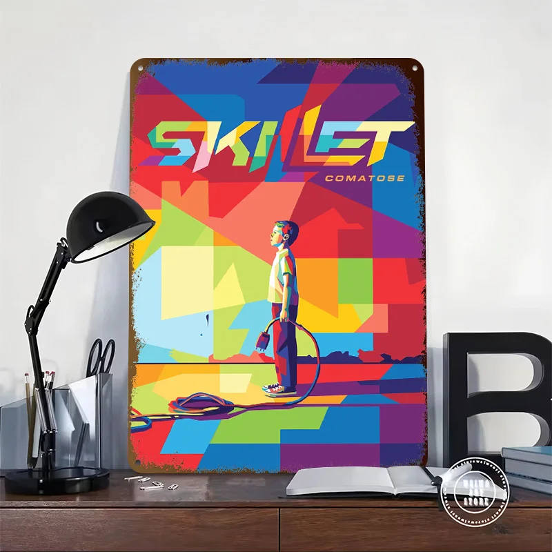 Skillet Comatose Album Cover Art Personalized 3D Textured Metal Poster Wall Art Tinplate Sign for Decoration Garage Decorations