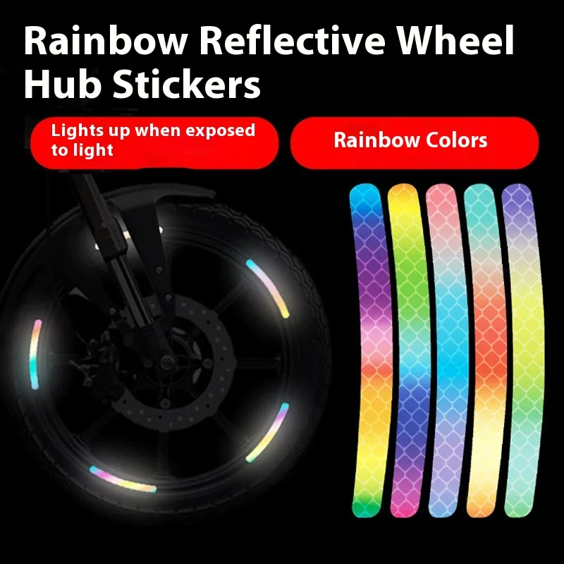 

20pcs Car Motorcycle Wheel Reflective Strips Colorful Hub Stickers Car Styling Decal Sticker Auto Moto Decor Decals Accessories