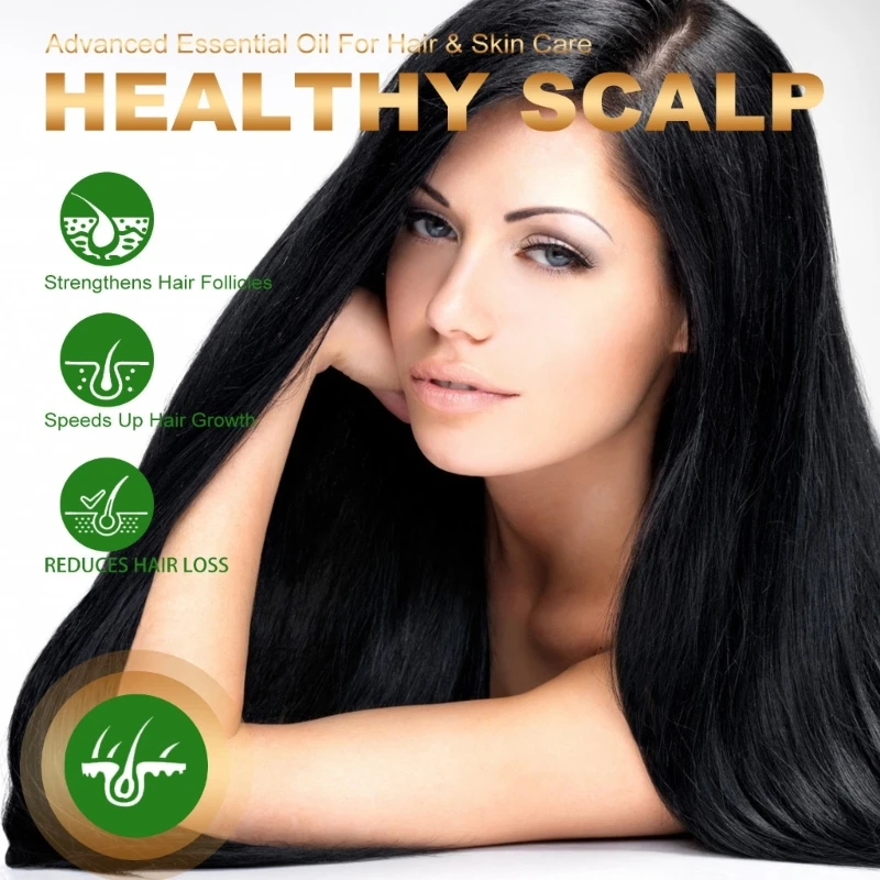 Aceite romero para crecimiento del cabello, aceite esencial antipérdida rápido crecimiento, reparación daños, cuero