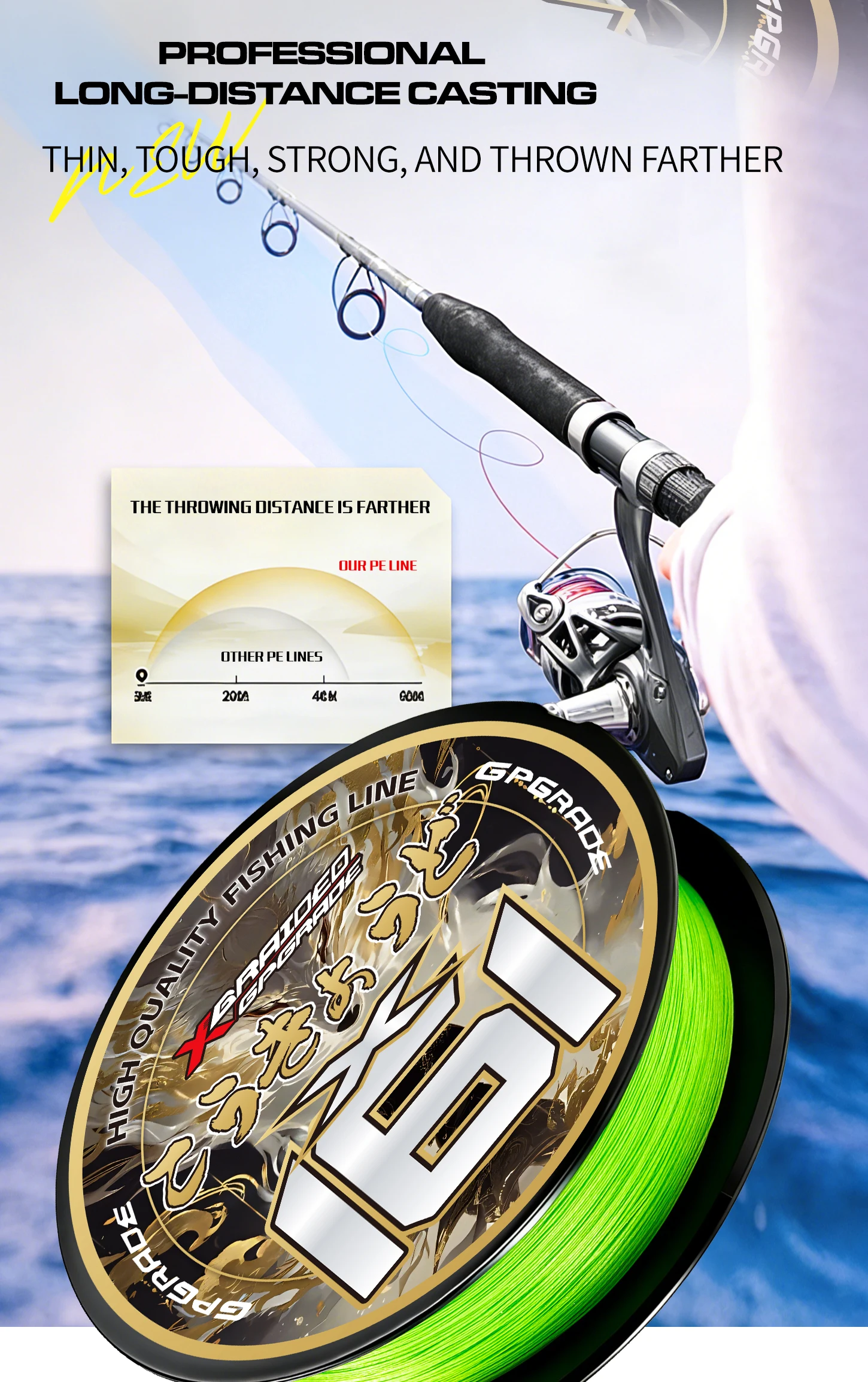 X16 Stränge Geflochtene Angelschnüre Multifilament Pesca 100/150/200/300/500/1000M Karpfenschnur Japan Abriebfeste PE-Hauptschnur – Detail 5