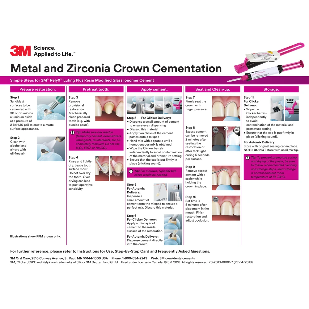 Dental Glass Cement Ionomer Syringe 3M Espe Relyx Luting 2 Plus Clicker Automix Resin Modified Cement Material for Teeth Crown