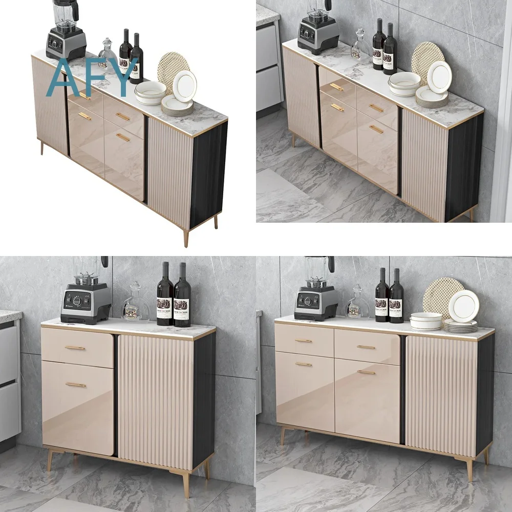Ultra-Thin Side Cabinet for Modern Kitchen Living Room Storage Wall Mounted Light Luxury Home Organizer Bowl Holder
