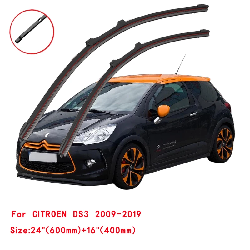 Para CITROEN DS3 DS4 DS7 DS9 DS 3 4 7 9 Crossback 2009-2024 limpiaparabrisas de coche limpiaparabrisas delantero cepillos lavadora