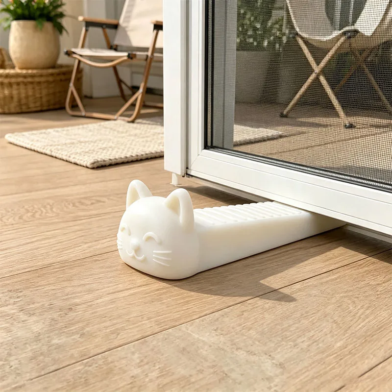 3D Printed Cat Shaped Door Stop, Cute Cartoon Kitten Anti-slip Door Stopper, Household Door Security Holder for Home Floor