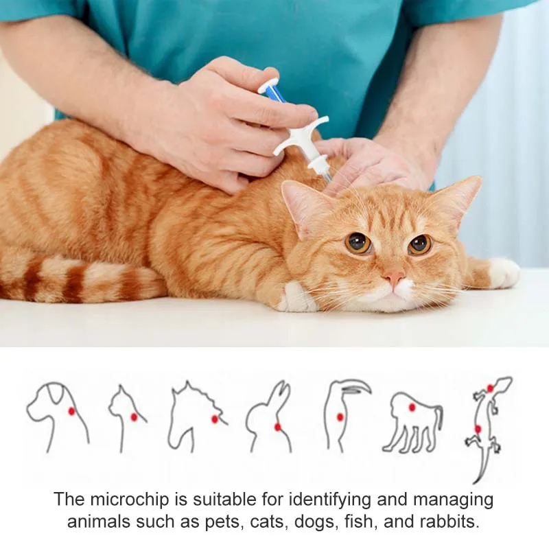 50PCS Animal Microchips 1.4x8mm ISO11784/785 FDX-B 134.2KHz Pet ID Identification Glass Chip for Cats Pigeons