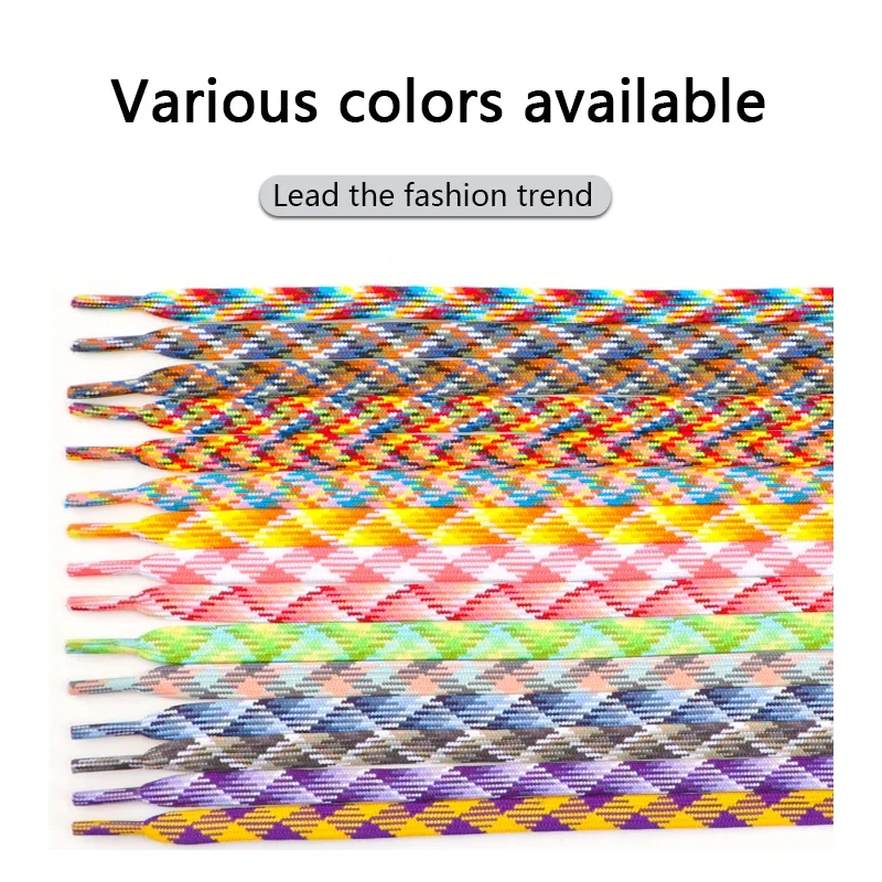 1 Pair Flat Shoelaces for Sneakers Rainbow Shoelace Colorful Striped Shoe Laces for Woman Man Width 1CM Length 100/120/140/160CM