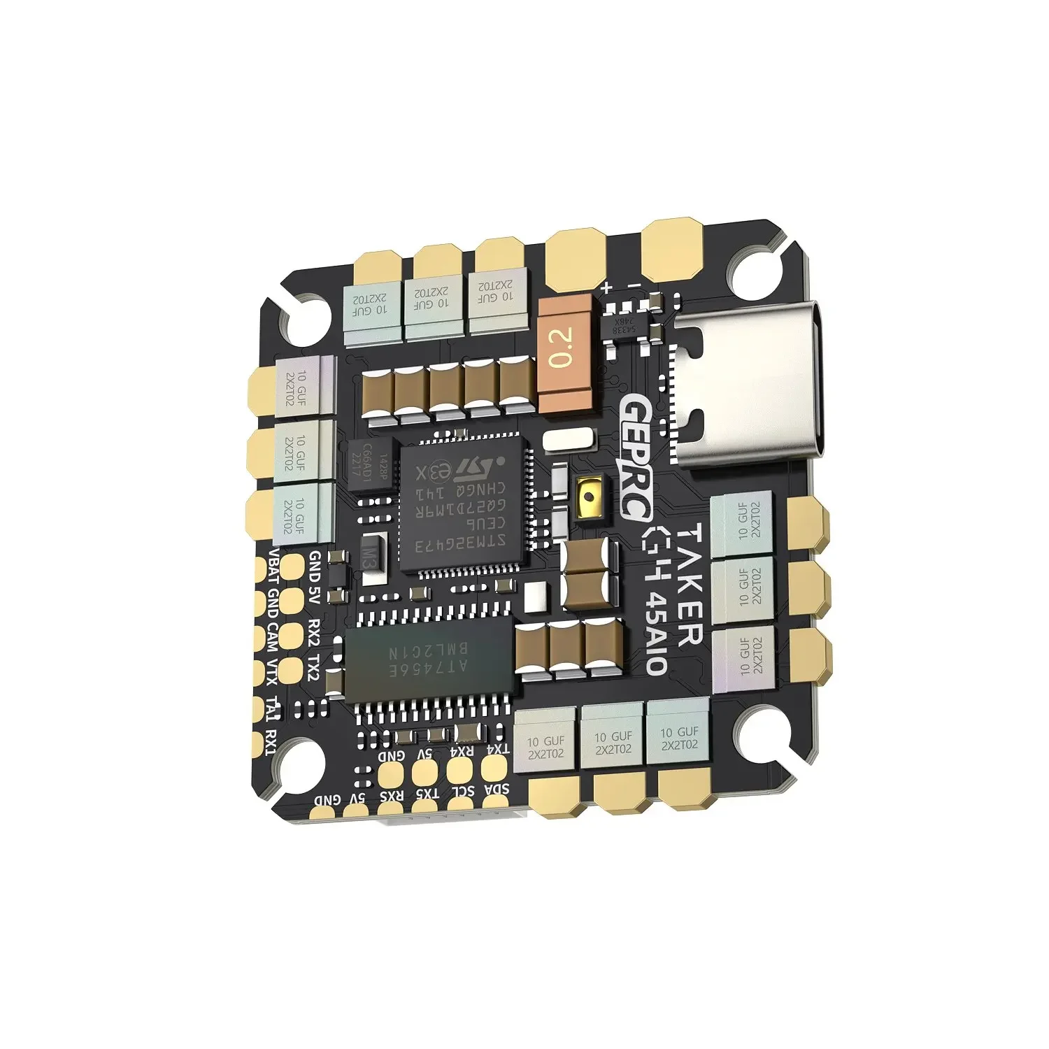 GEPRC TAKER G4 45A 8Bit AIO FC ESC Combo, STM32G473 2-6S 45A Continuous 50A Burst 9g Lightweight FPV All in One Board