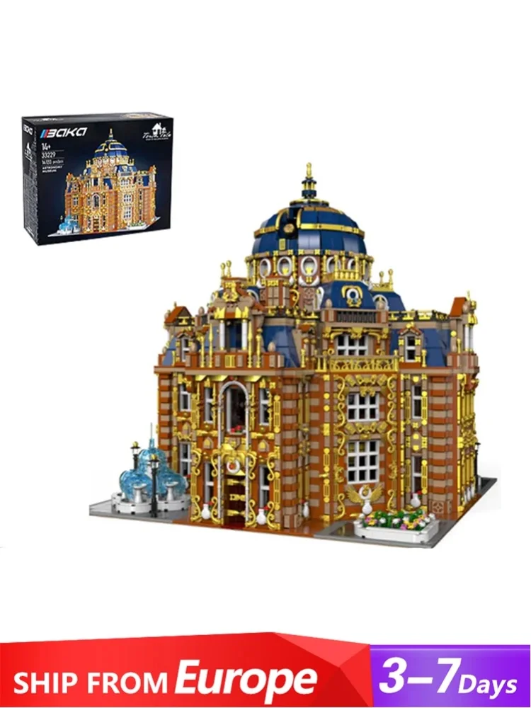 14133-teiliges Königliches Planetarium Modulares Baustein-Set Europäischer Stil Architektur Kreative Straßenansicht Luxuspalast Modulares Modell Bausteine DIY Montage-Spielzeug für Erwachsene Ideales