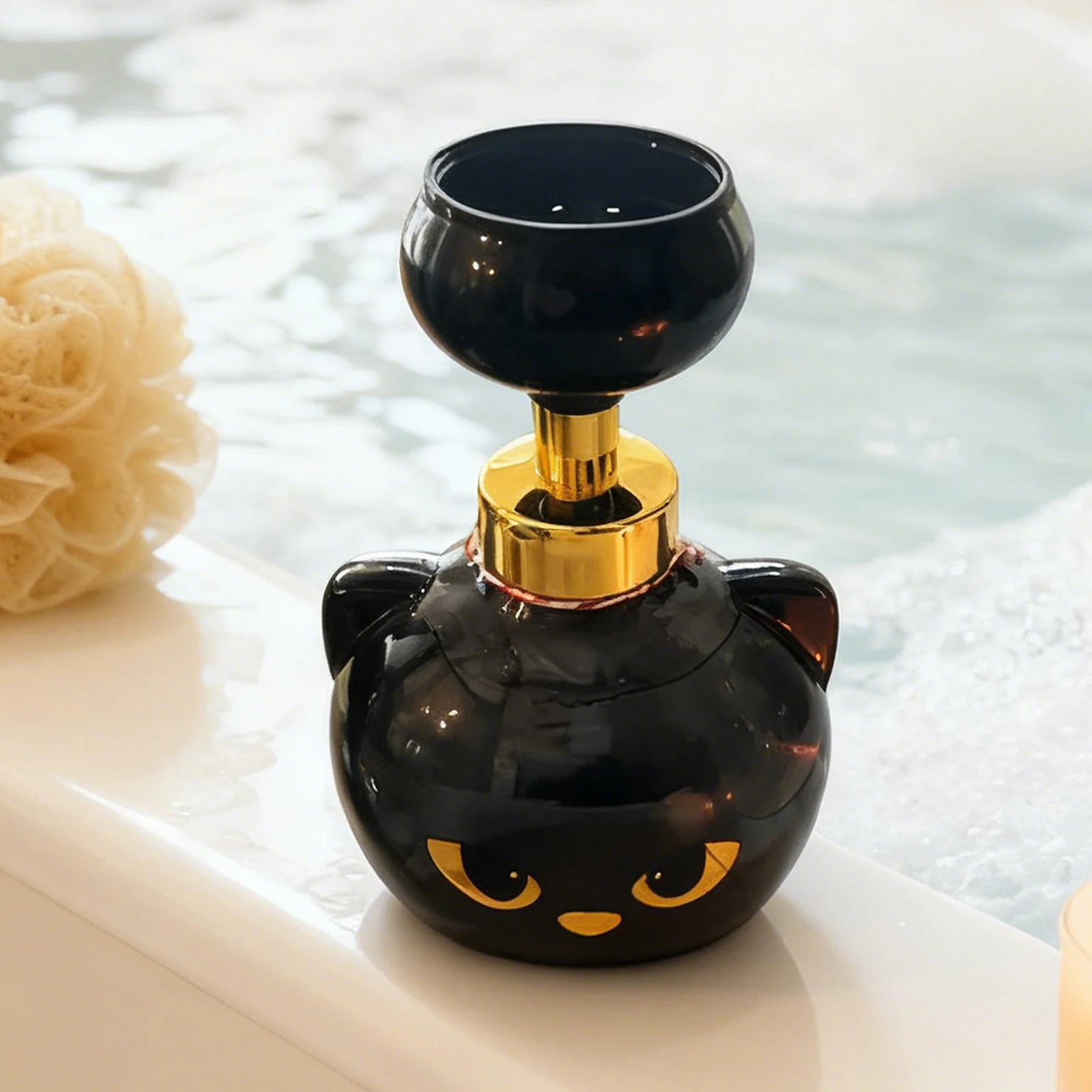 Cat Paw Print Foaming Hand Dispensers Refillable Hand Sanitizer Press Bottle Creates Paw-Shaped Bubbles for Bathroom Kitchen