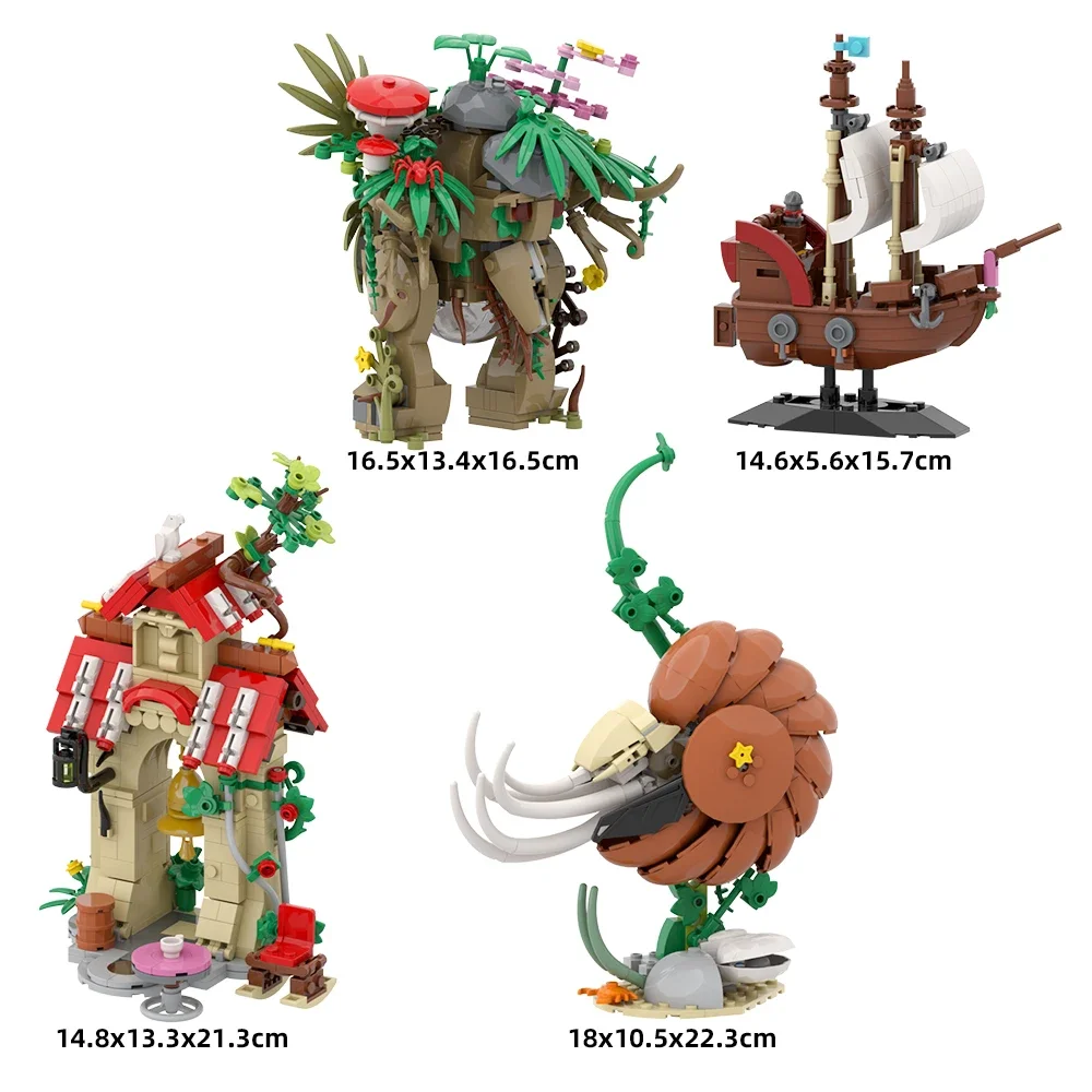 BuildMOC Märchen Szene Wald Pflanzen Prinzessinnen Bausteine Modell Monster Spielzeug Ziegel Pilz Nautilus Shell Spielzeug Kind Geschenk