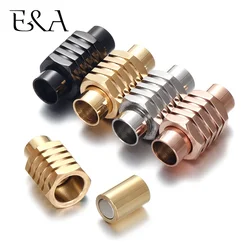 Chiusura magnetica in acciaio inossidabile 6mm 8mm Chiusura con cordino in pelle con fibbia in pizzo per accessori per la creazione di gioielli con bracciale