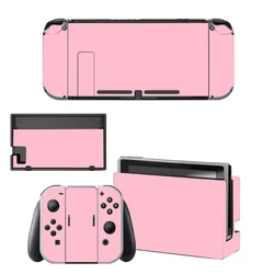 Pure Pink Purple Color Vinyl Screen Skin Protector Sticker for Nintendo Switch NS Console + Controller + Stand Holder Dock Skins