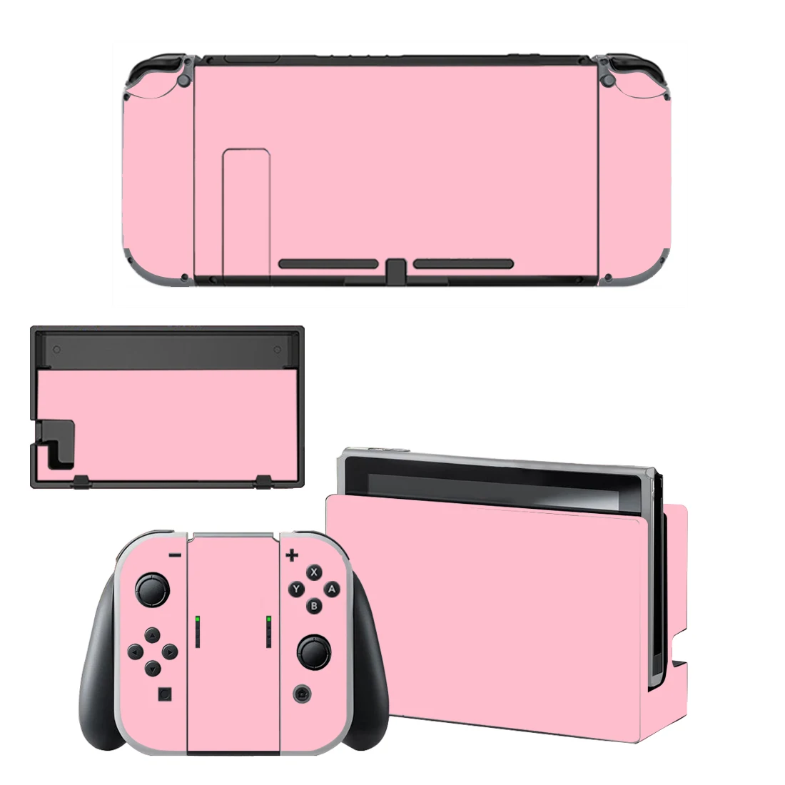 Czysty różowy fioletowy kolor Vinyl Screen pokrowiec ochronny ze skóry naklejka na konsolę Nintendo Switch NS + kontroler + stojak uchwyt Dock skórki