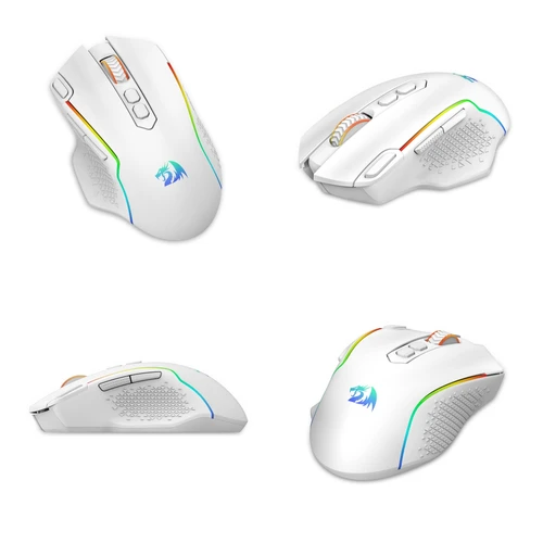 Imagen 2 del producto Ratón inalámbrico para juegos Redragon M810 Pro, ratón para jugadores con cable de 10000 DPI con tecla de disparo rápido, 8 botones macro, ratón negro/blanco