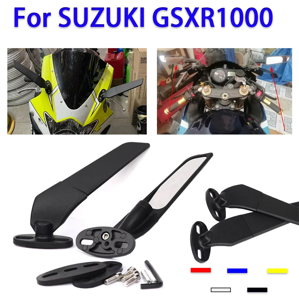 For SUZUKI GSXR1000 K9 K10 K11 K12 K13 GSX 650F Accessories Mirrors Wind Wing Adjustable Rotating Side Rear View Rearview Mirror