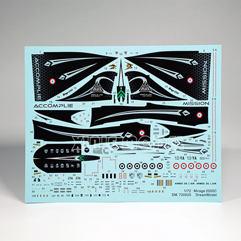 حلم نموذج البلاستيك تجميعها نموذج طائرة عدة DM720025 داسو ميراج 2000C 1/72