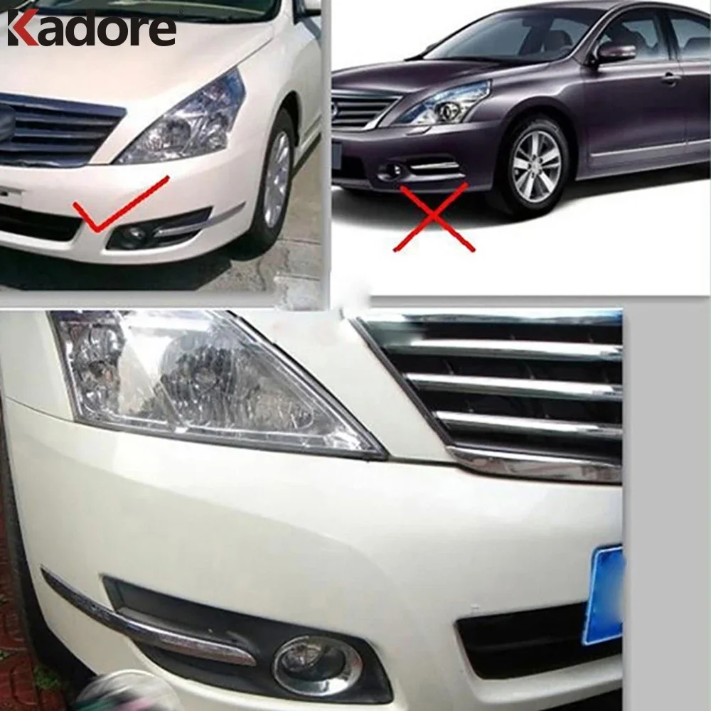 لنيسان Teana 2008 2009 2010 ABS كروم الجبهة الضباب ضوء غطاء المصباح الكسوة الجبهة فوجليت الحافة صب الزخارف اكسسوارات السيارات