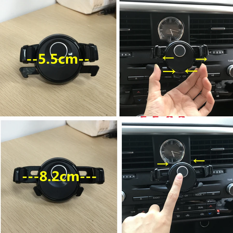 Pemegang Mobil Otomatis Slot CD Dudukan Telepon Dapat Diperpanjang Tampilan GPS Mendukung 360 Dudukan Telepon Mobil Dapat Diputar Berkendara Aman