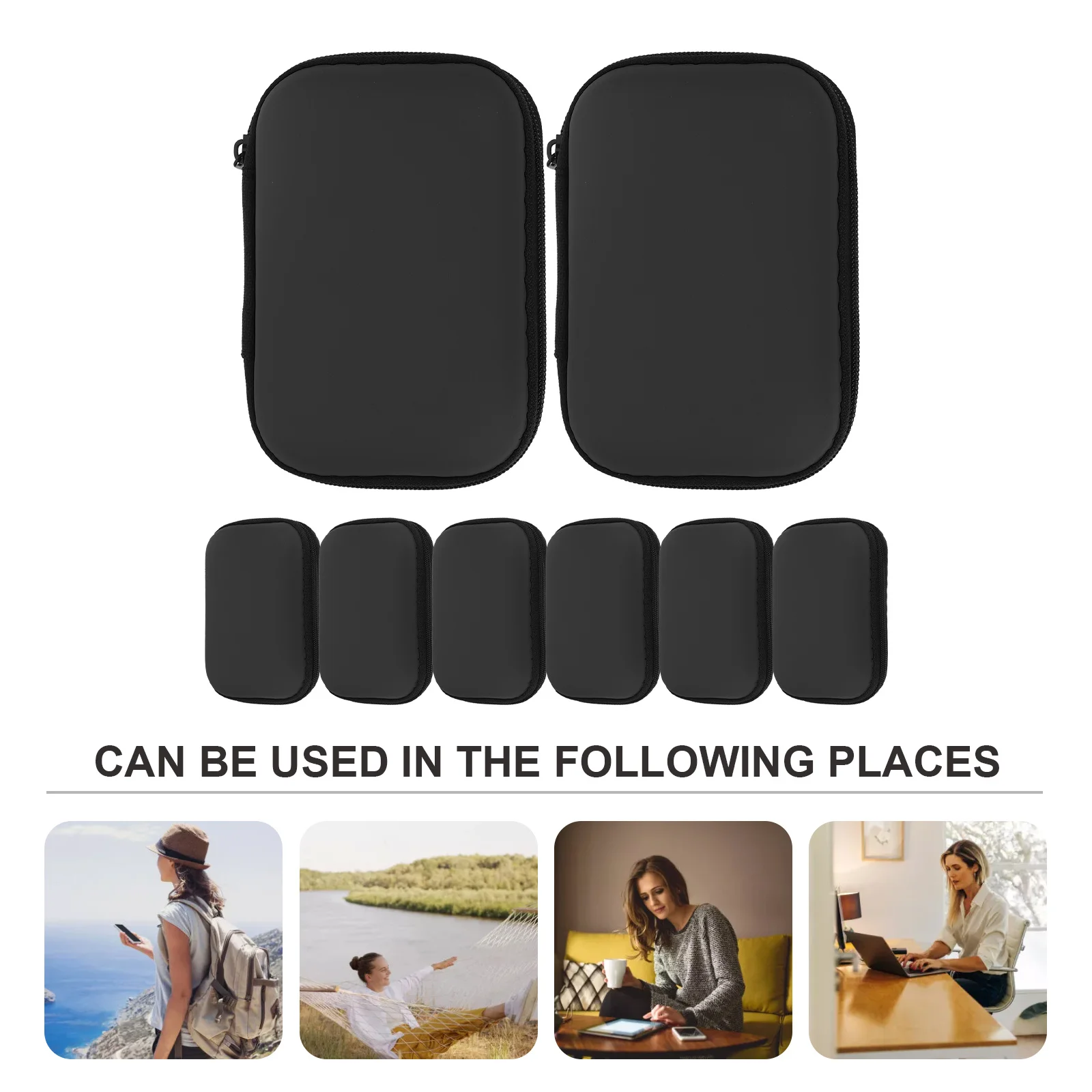 

8pcs Data Line Headphone Storage Bag Digital Cable Organizer Portable Travel Pouch For Usb Cables Adapters Memory Cards