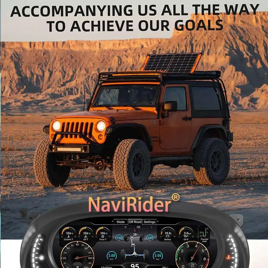 12.3inch Car LCD Instrument For Jeep WRANGLER 2011-2018 Panel Cluster Map Multiple Colorful UI High Definition Display