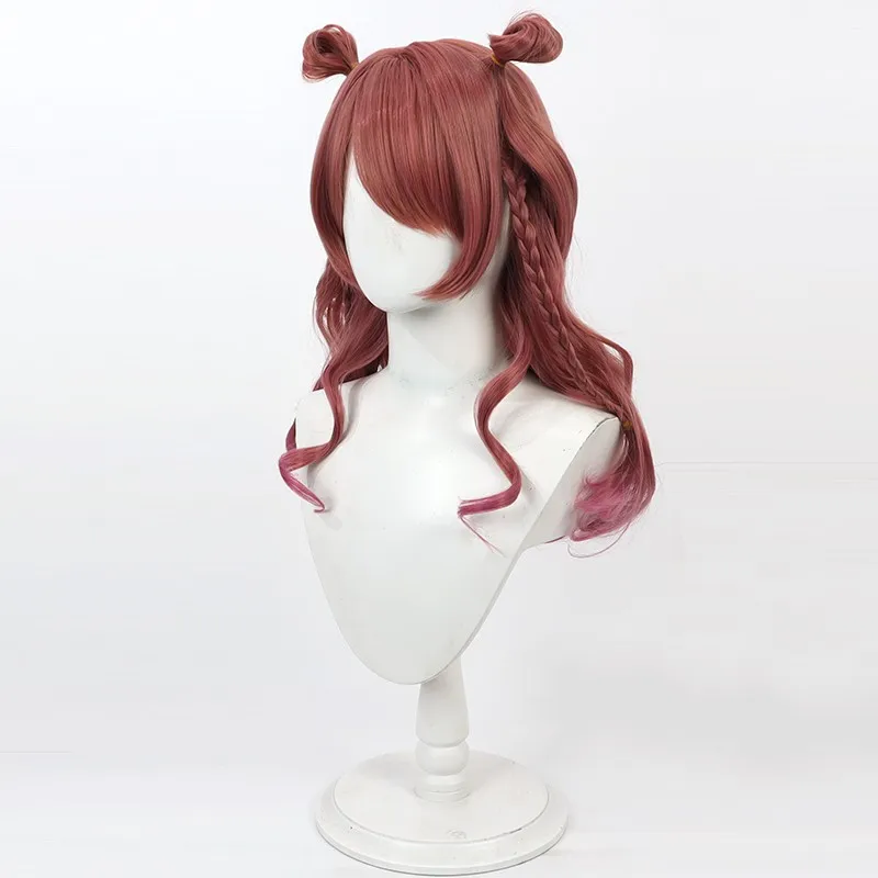 شعر مستعار Idolmaster Gakuin Hanami Saki التنكري ذو لونين متدرج متكامل صغير جديلة هدية الهالوين