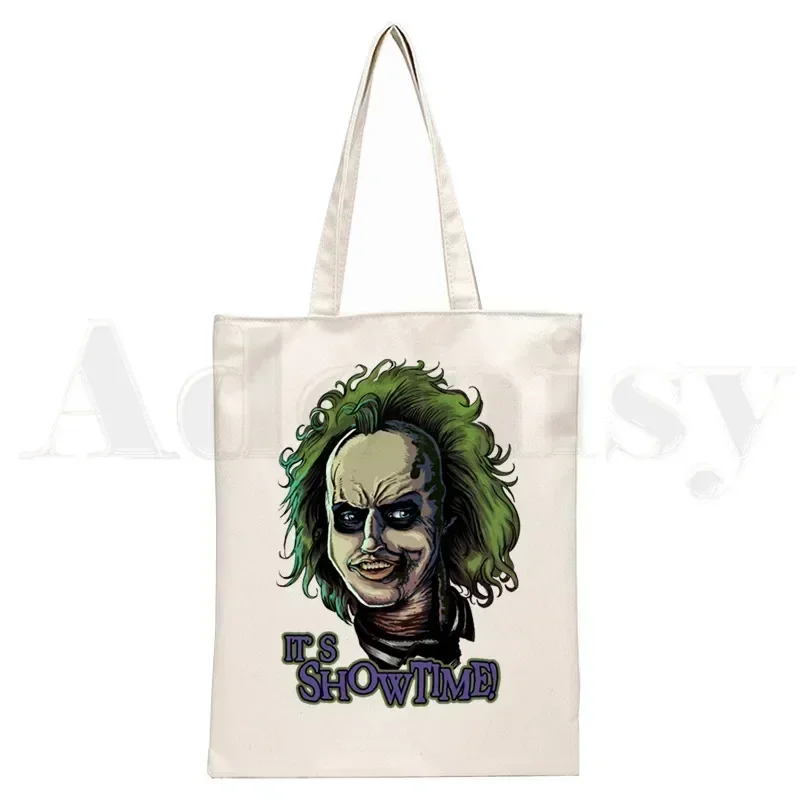 Beetlejuice Canvas Bag Casual Large Hand Bags For Women Ladies Shopping Handbag Print Large Capacity Bag