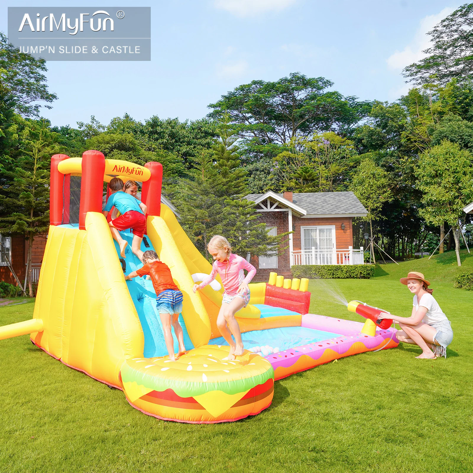 

Factory Direct Jumping Castle For Kids Combo Bouncer Jumping Castle Inflatable Inflatable Yellow Bounce House Bouncy Castle