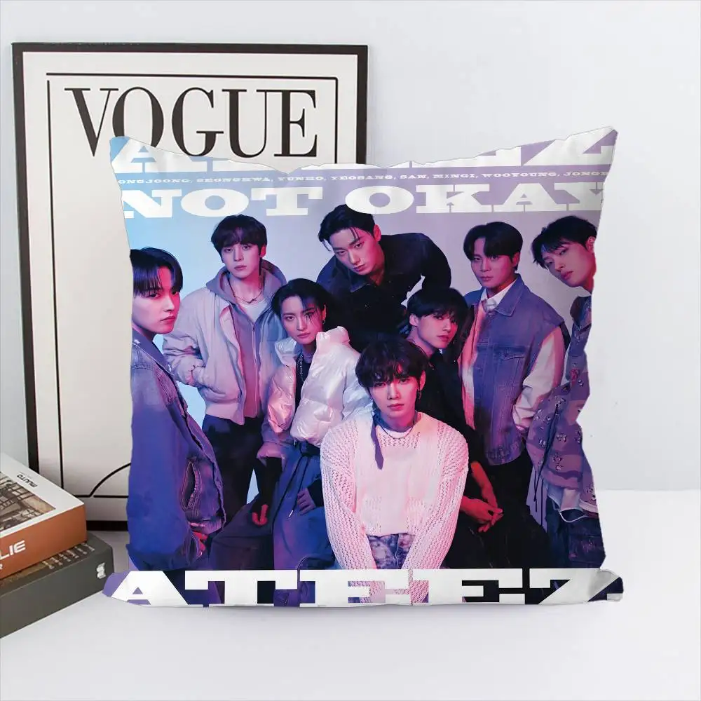

Наволочка KPOP A-AteezS Band, чехол для подушки с двусторонним принтом, 45x45, декоративные подушки, диван, домашний декор, мягкая наволочка