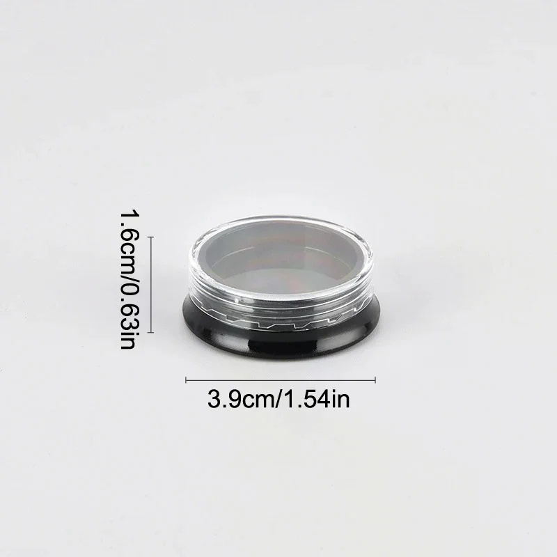 10 個黒詰め替え可能なネイルアート収納缶空のフラットボトルグリッターパウダーラインストーンバーム缶マニキュアオーガナイザー