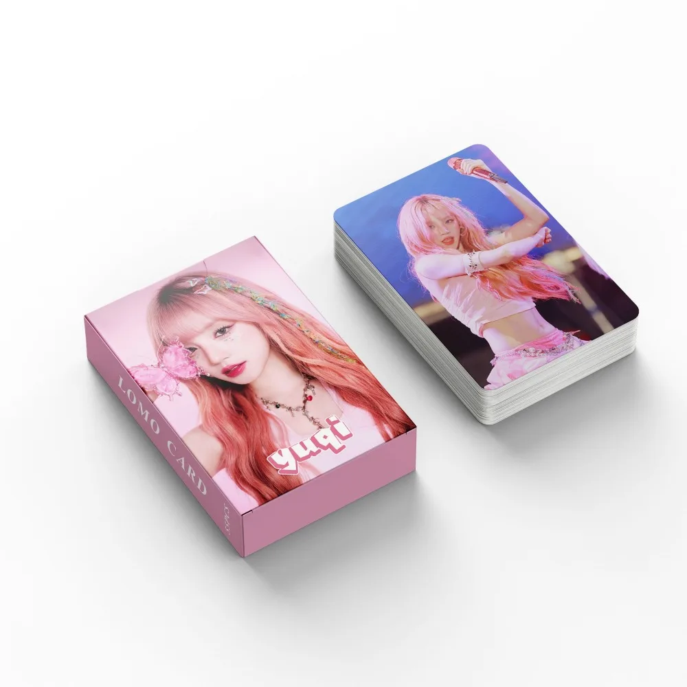 55Pcs Kpop Song Yuqi Exquisite Photo Small Card Album Stickers LOMO Greeting Card YUQI Gift Postcard Photo Card