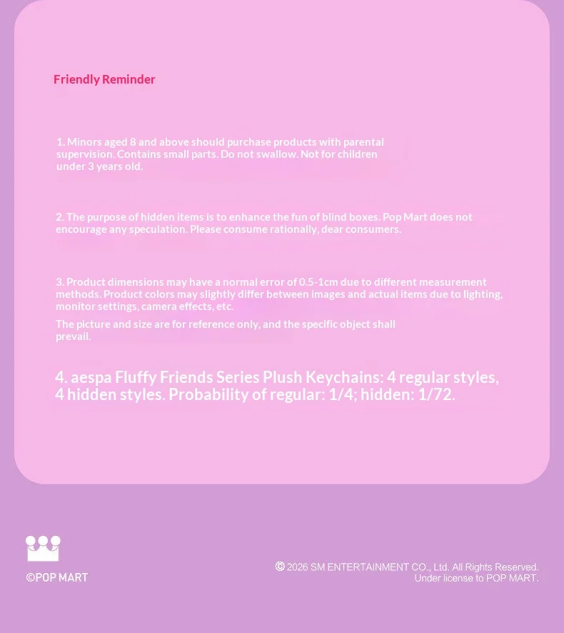 Original PopMart Aespa Fluffy Friends Serie Blindbox Weiche Puppe Schlüsselanhänger KPOP Idol Merch Niedliche Schreibtischdekoration Geschenk für Fans Spielzeug – Detail 25