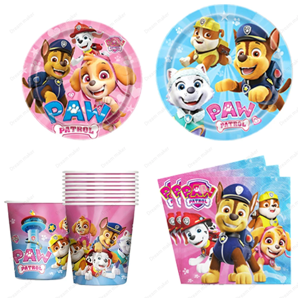 Paw Patrol Birthday Party Supplies 7/9 Inch Paper Plates Cups Napkins Various Paw Patrol Style Party Supplies One Stop Selection view 4