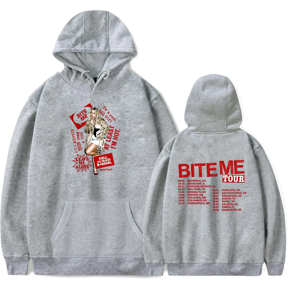 Reneé Rapp Merch BITE ME TOUR hoodie Unisex retro fashion long sleeved hooded sweatshirt sportswear - view 3