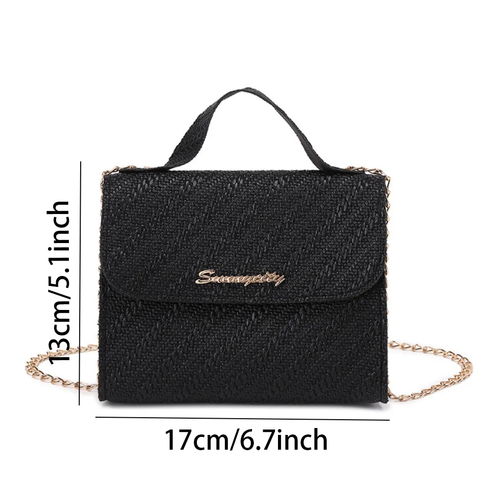 Embossing Chain Square Bag Leather Large Capacity Shoulder Crossbody Cell Phone Bag for Women Fashion Shoulder Bag Mobile Bag