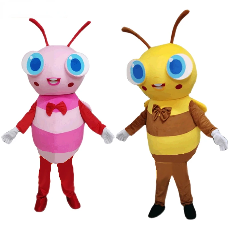 

Bee Mascot Costume Animal Theme Bee Couple Clothes Adult Character Costume Cosplay Outfit for Halloween Christmas Party Events