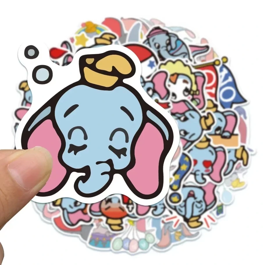 10/50PCS Disney Cartoon Dumbo Adesivi Divertenti Bambini Carino Decalcomanie Giocattolo Cassa Del Telefono Valigia Del Computer Portatile Kawaii Graffiti Adesivo Decorazione