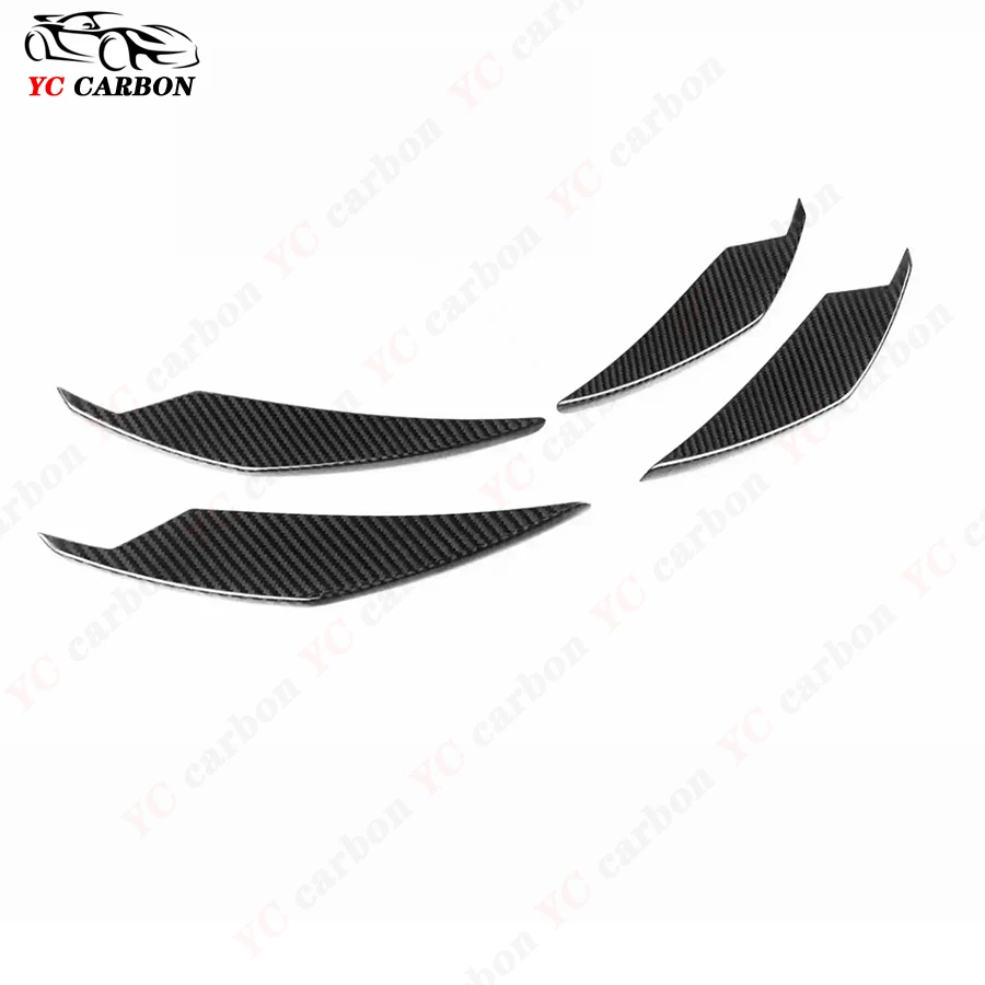 For BMW M3 G80 M4 G82 G83 Carbon Fiber Wind knife Car Front Bumper Splitter Spoiler Canard Air Knife Surround Trim  AC Style