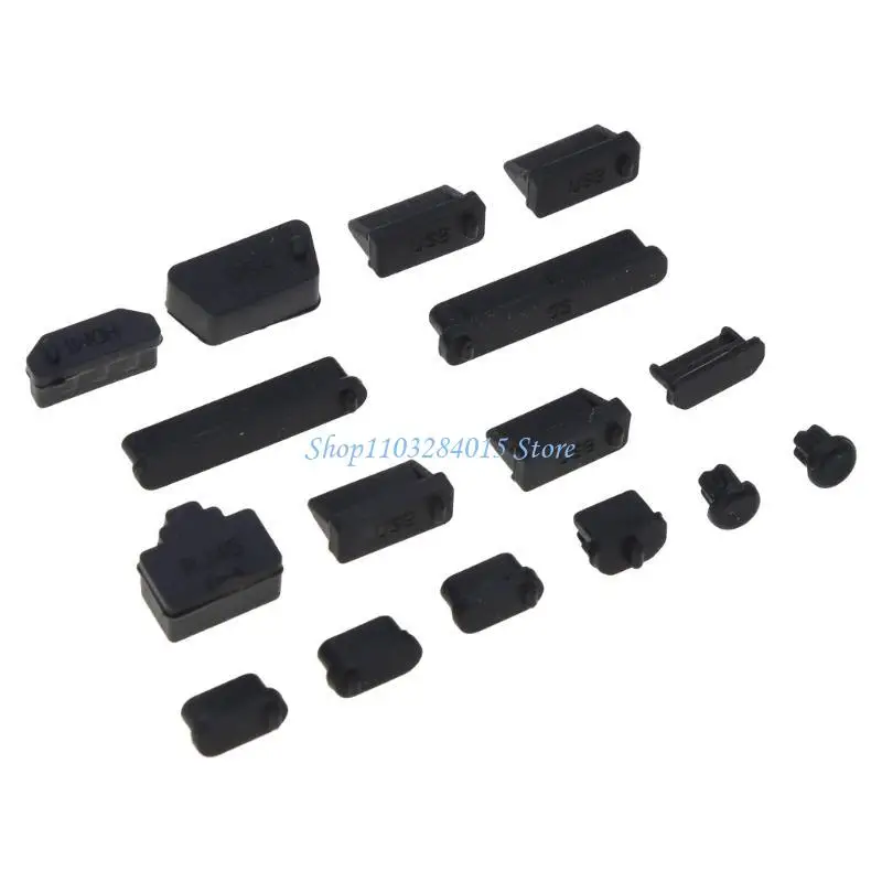 R6FF 13PCS Anti-pow Plugs Soft Silicone Data Port USB Protector Set Laptop DUS