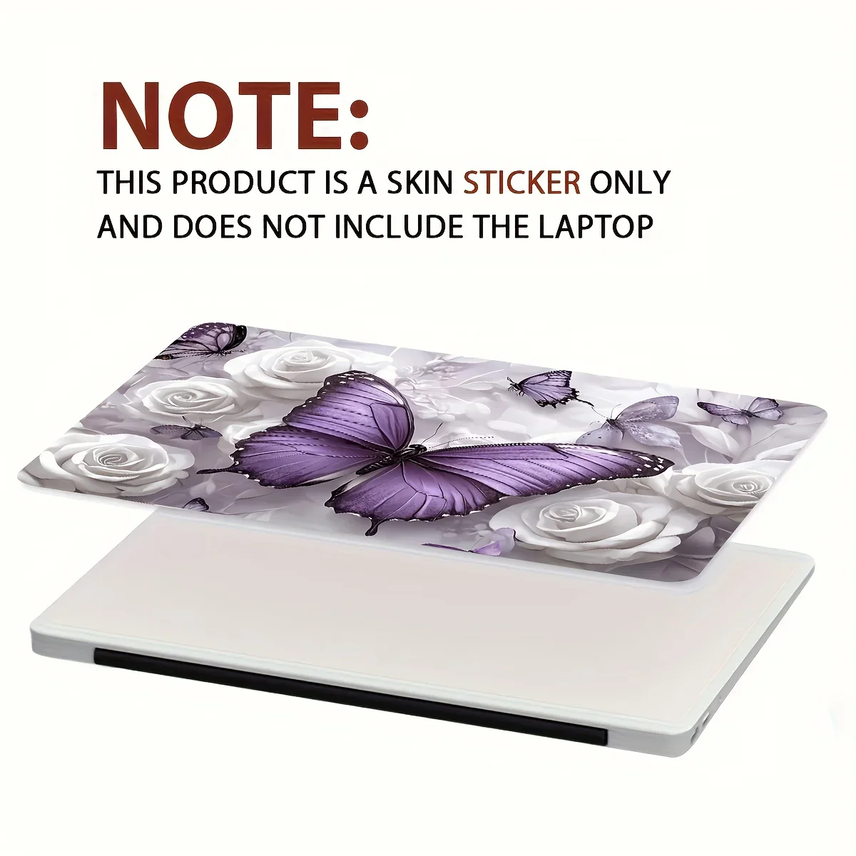 2Pcs Flower Butterfly Laptop Skin Sticker Waterproof Scratch Resistant PVC Stickers for Laptops Laptops Cars Decal Sticker