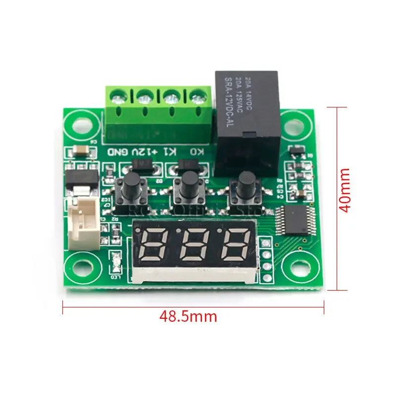 Termostato de temperatura frío y calor, interruptor de control de temperatura, controlador de temperatura, termómetro, controlador, W1209, DC 12V