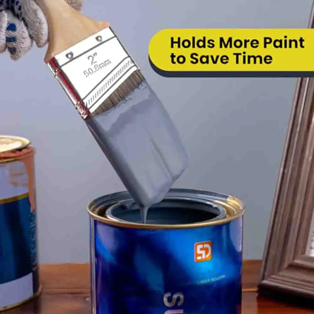 

Commercial Paintbrush Set 4in1 with Cleaning Comb for Smooth Thick Paint Application and Tool Care on Various Project Surfaces