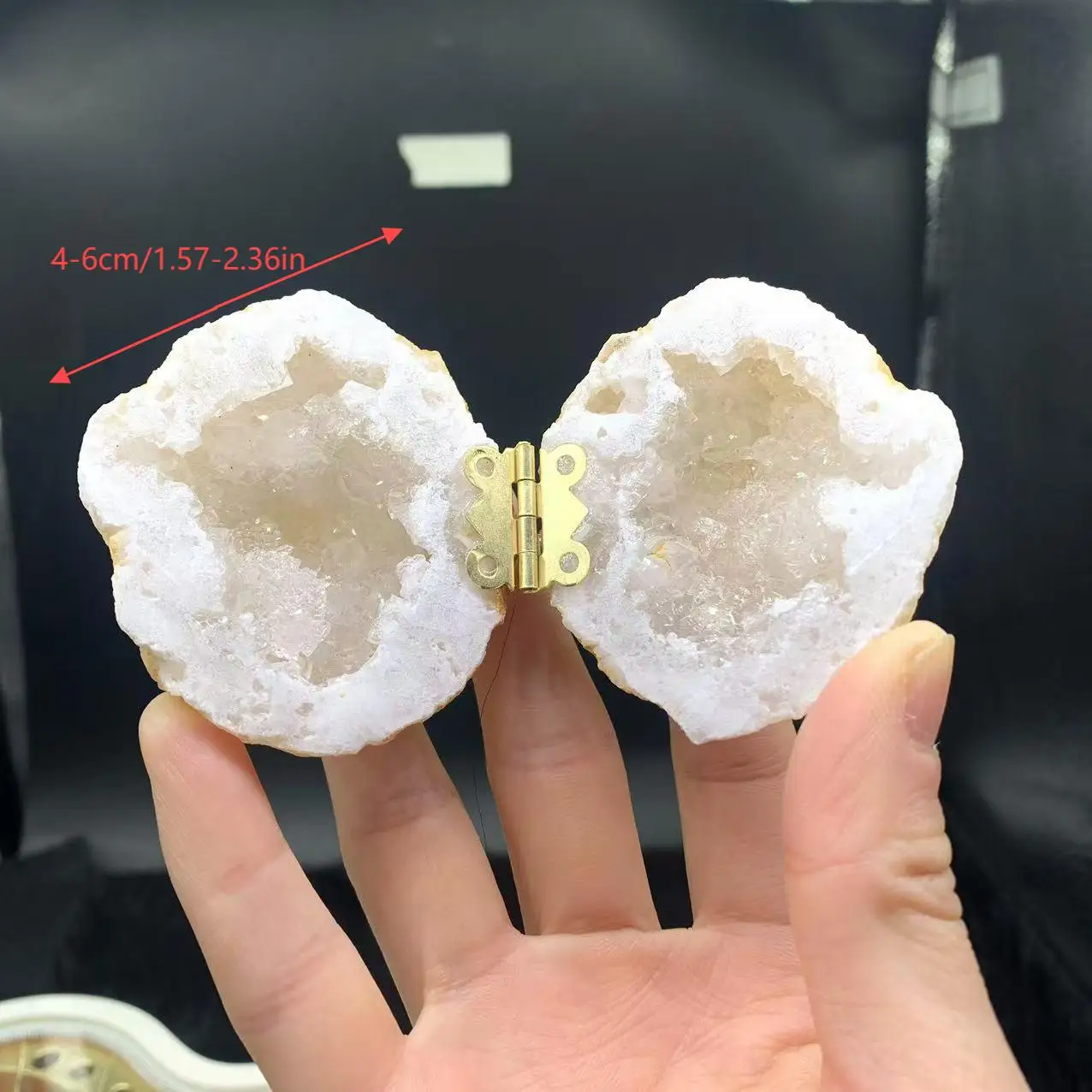 1PC Natural Moroccan Crystal Cave Ring Box, Gifts for Friends/Lover/Children, for Collection, Home Decoration, Storage Box