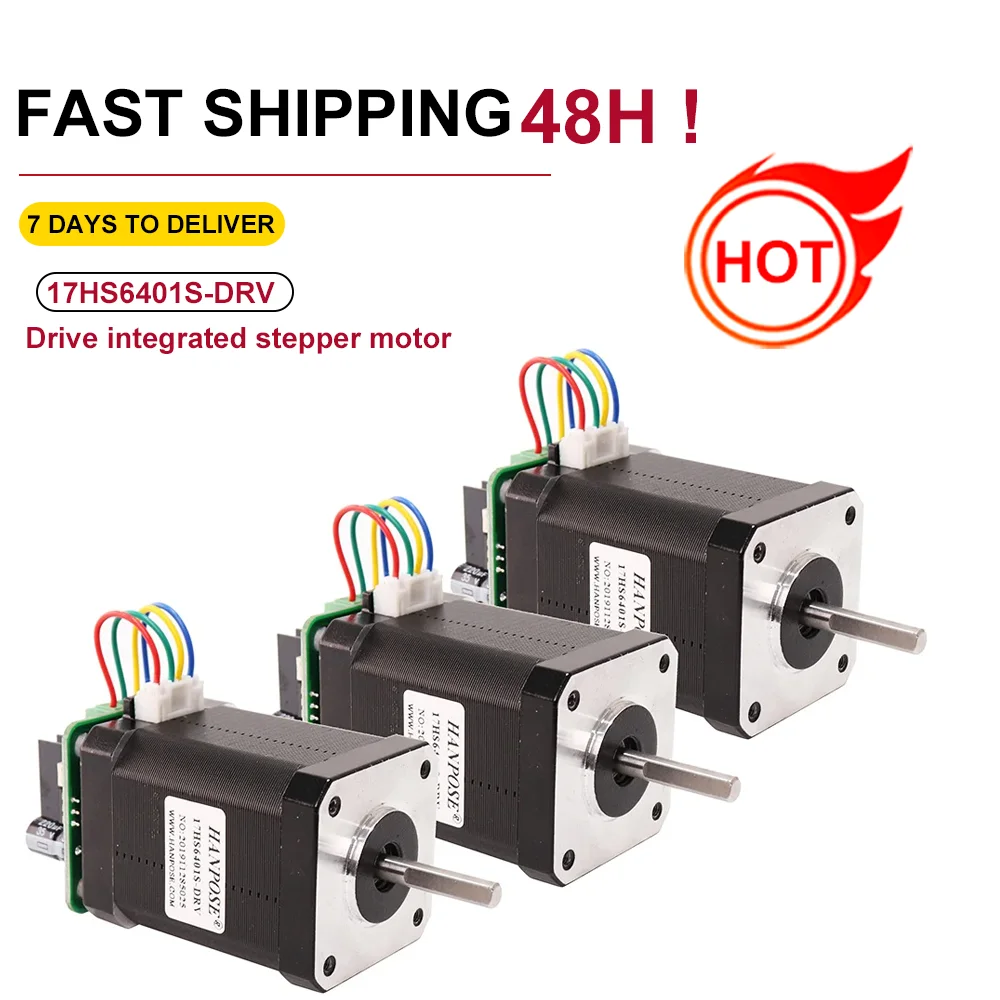 3PCS 17HS6401S-DRV High torque 70N.cm 1.7A Stepper Motor 60MM  4 wire NEMA17 stepping motor with micro back driver