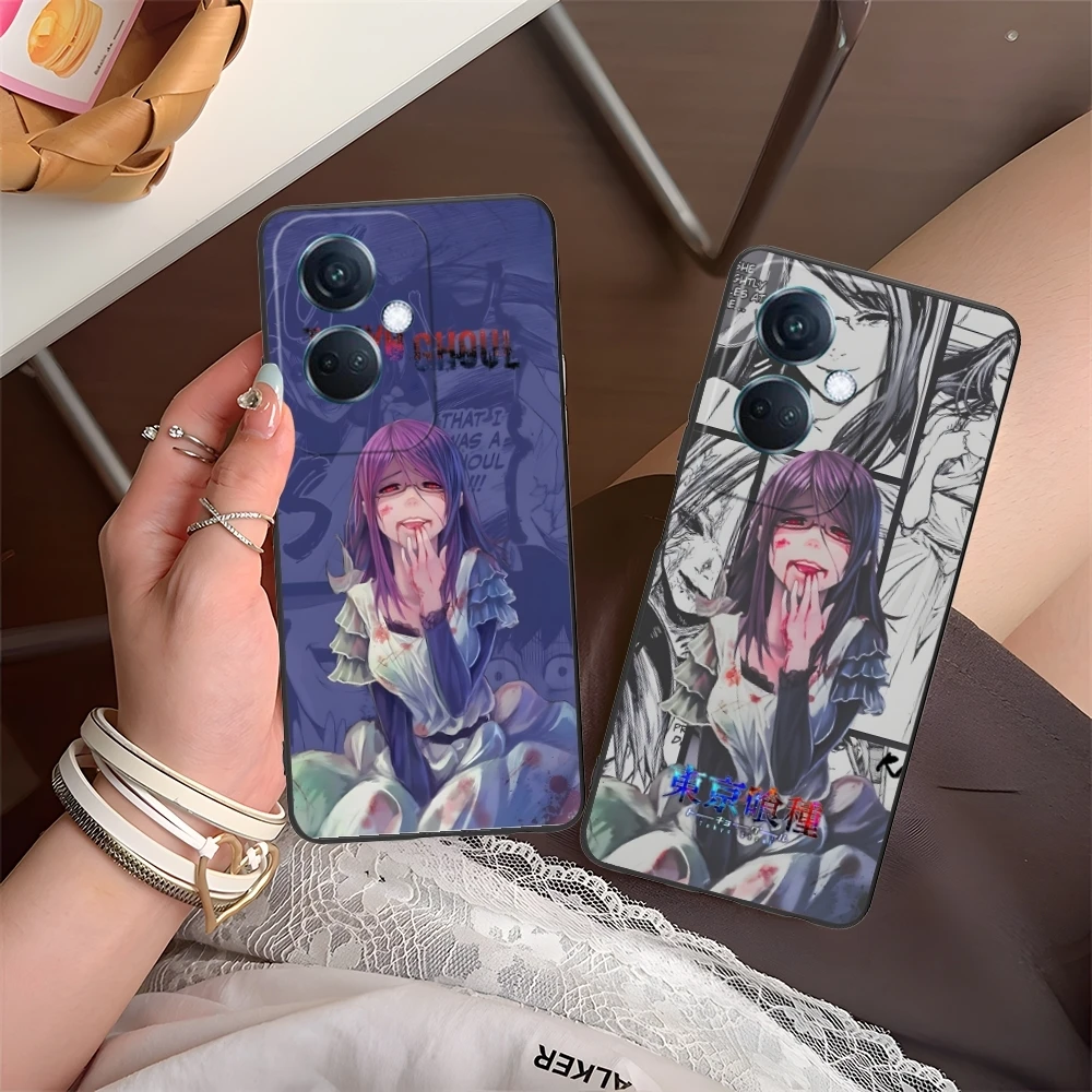 Tokyo Ghoul Rize Colour Mobile Cell Phone Case for OPPO Find X5 X3 X2 A93 Reno 8 7 Pro A74 A72 A53 Black Soft Phone Cover Shell