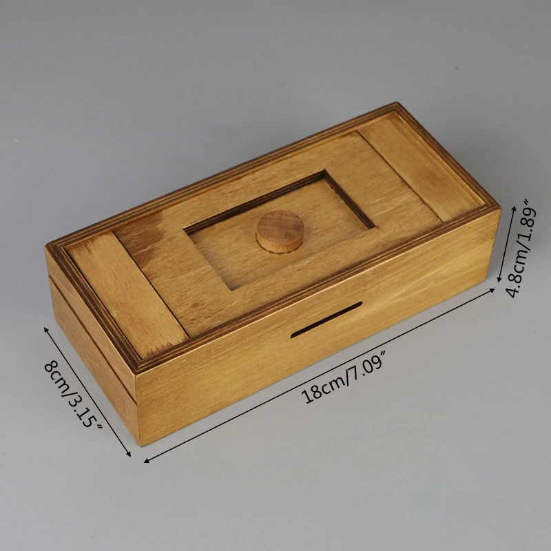 Puzzle-Geschenkbox mit Geheimfächern, Spardose aus Holz, Gehirn-Heimdekoration