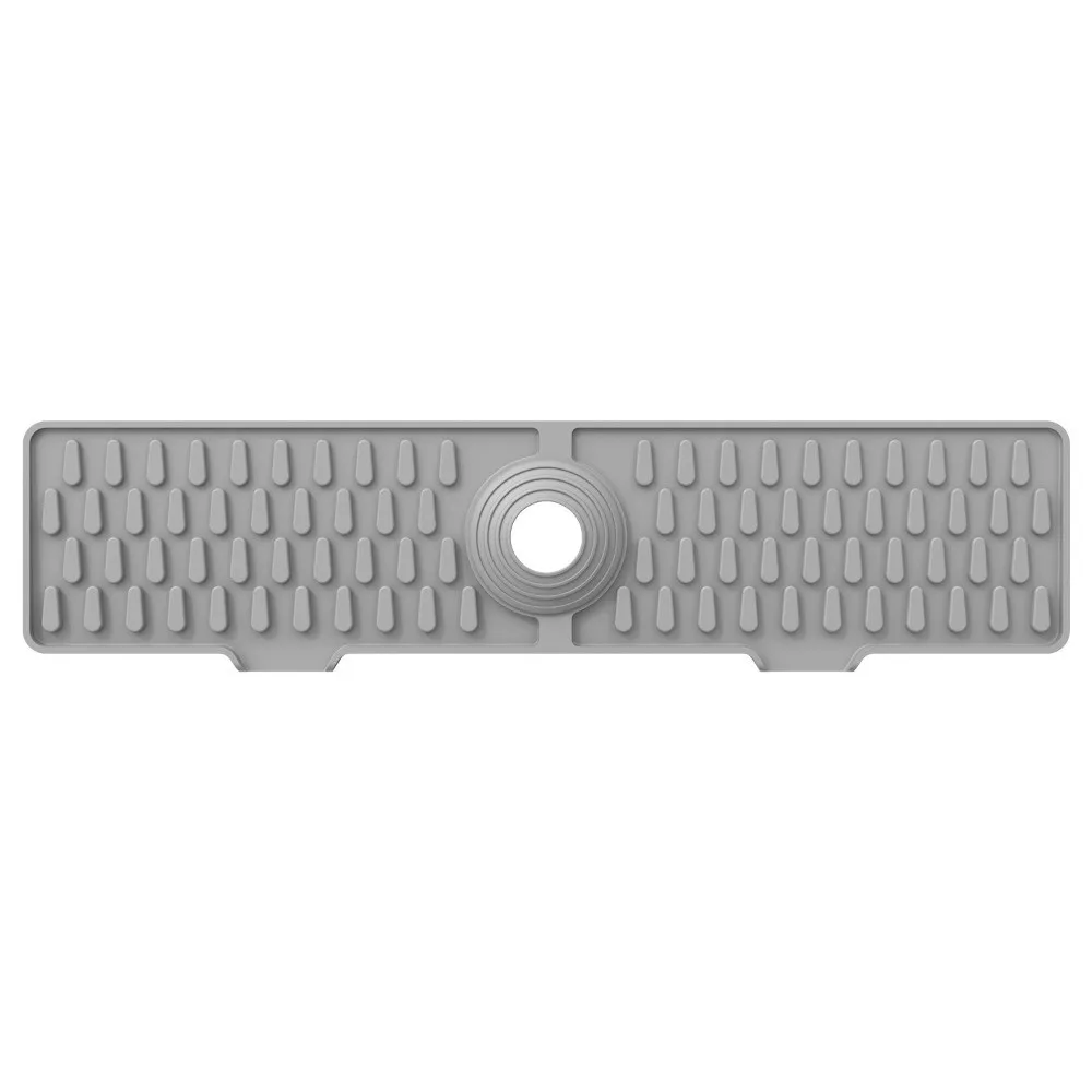 Silicone Splash Guard Mat Splash-proof 45cm Length Basin Protector Mat Ajustable Size Raised edges Faucet Sink Pad Kitchen Use
